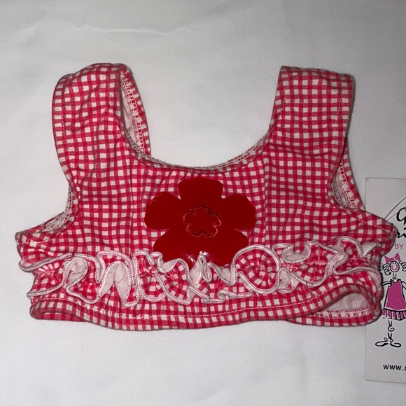 Red Check Ruffle Bikini - Picture 2 of 6